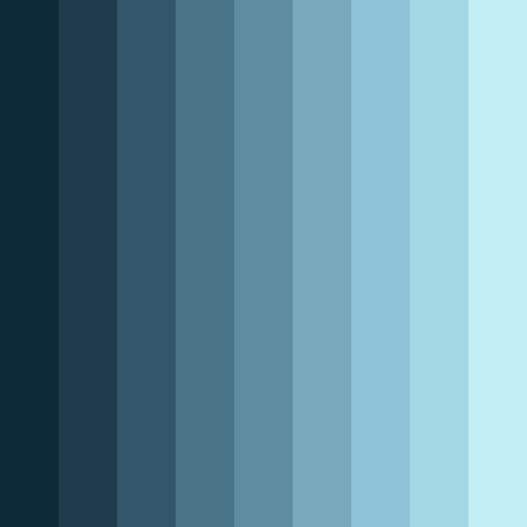 Download shades of blue color palette PNG image (square)