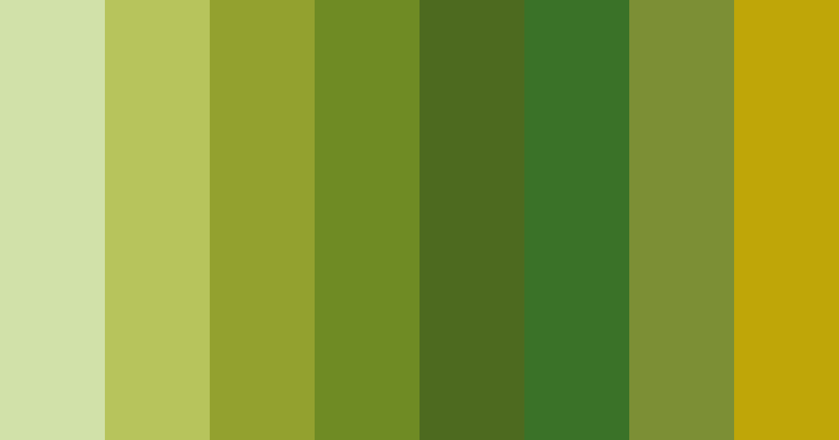 Download shades of green color palette PNG image (landscape)