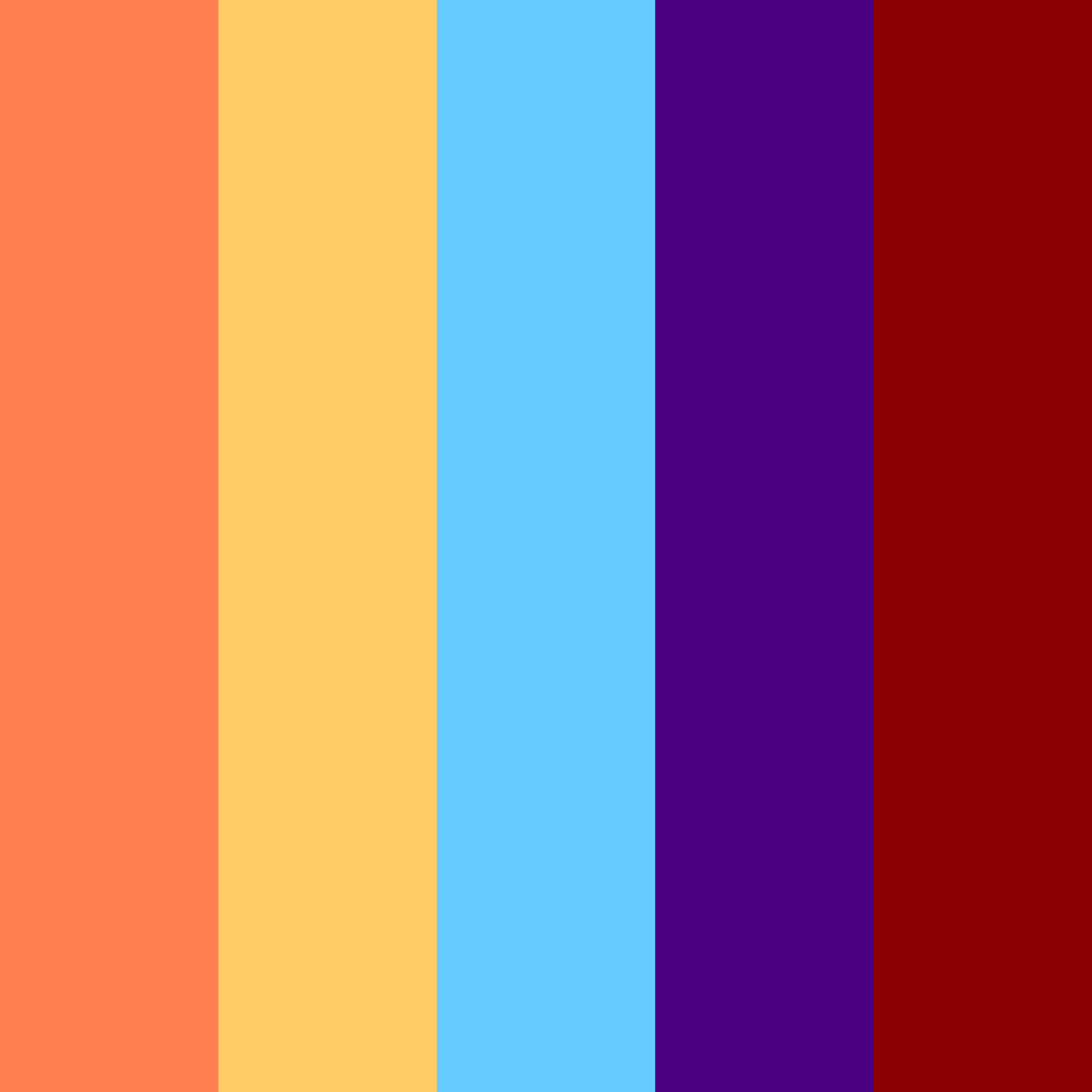 Download vibrant rainbow color palette PNG image (square)