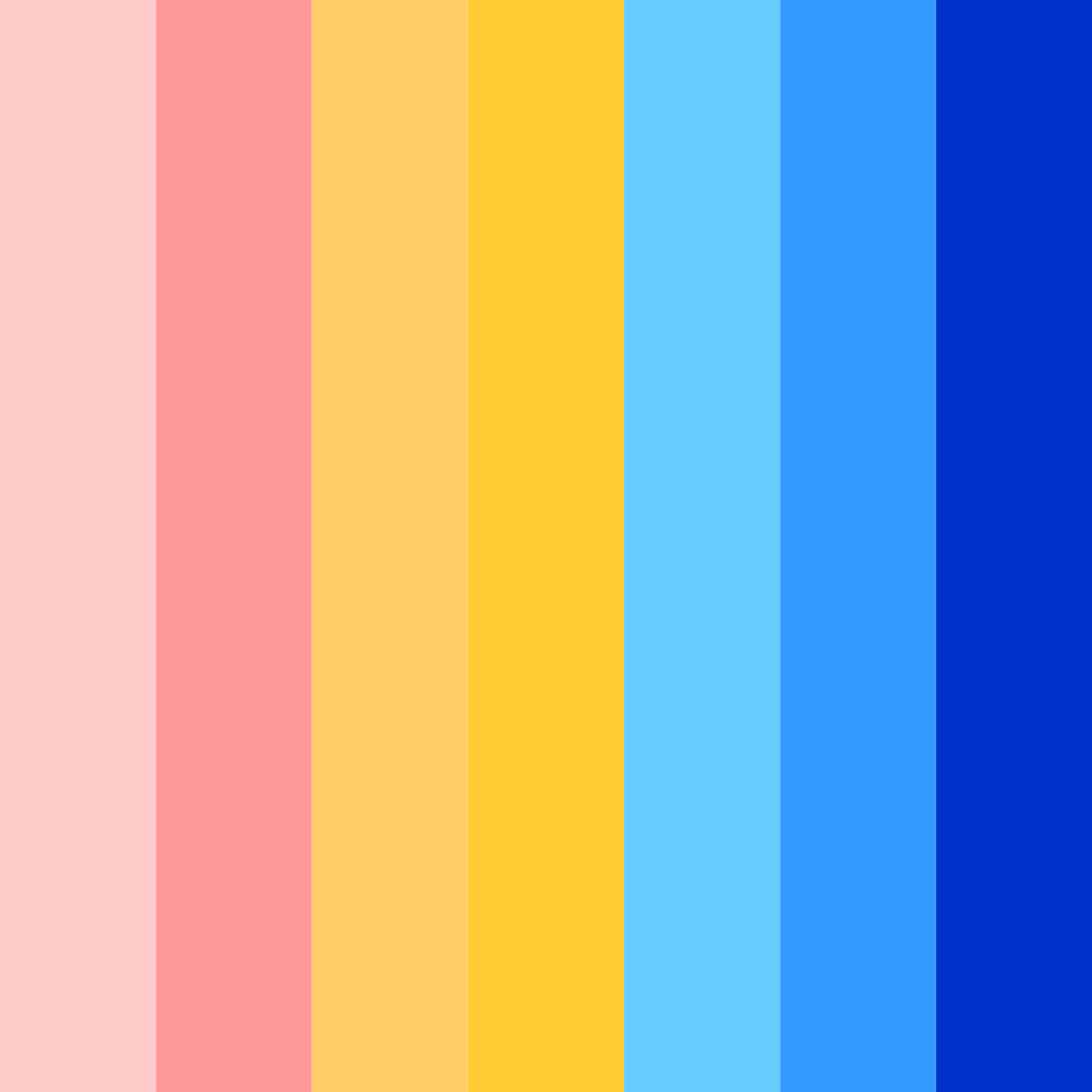 Download rainbow blue color palette PNG image (square)