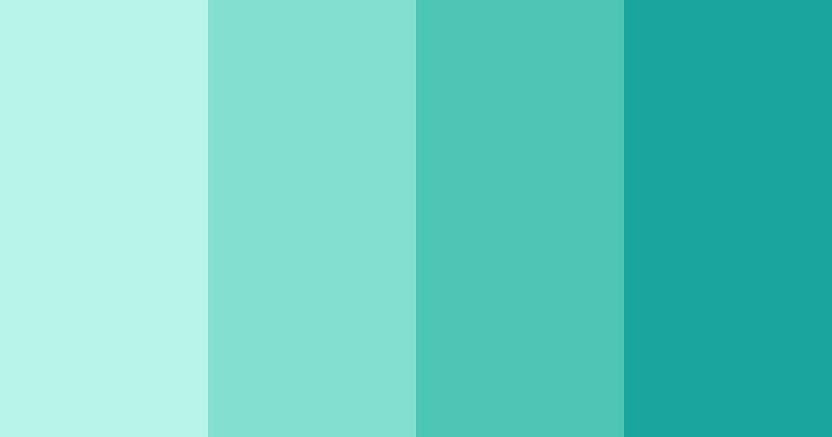 Download fresh mint shades color palette PNG image (landscape)