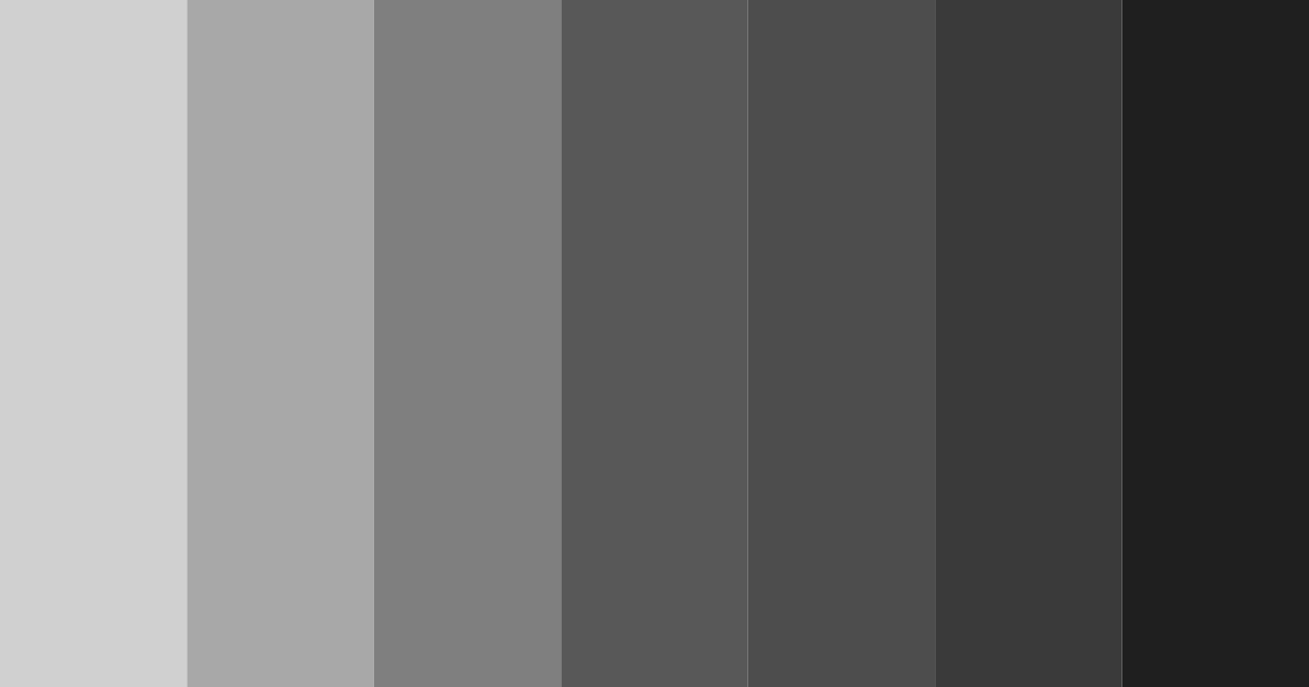 Download dark grey shades color palette PNG image (landscape)
