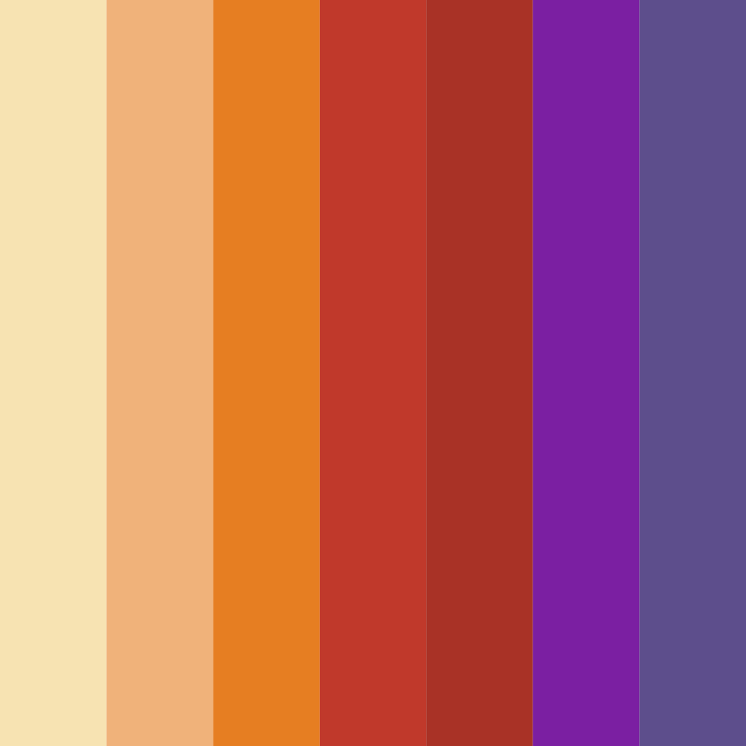 Download sunset serenade color palette PNG image (square)