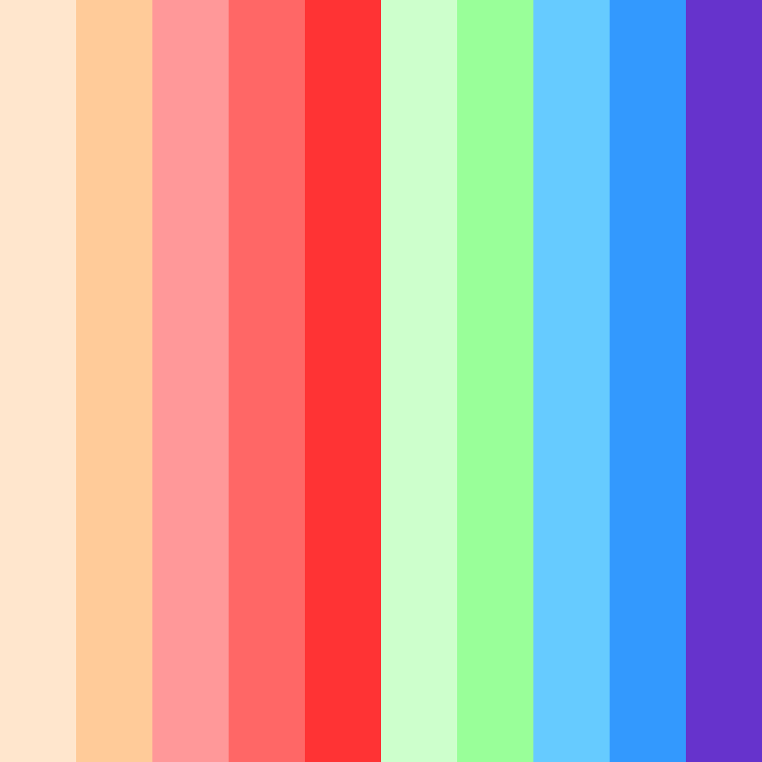 Download vibrant spectrum color palette PNG image (square)