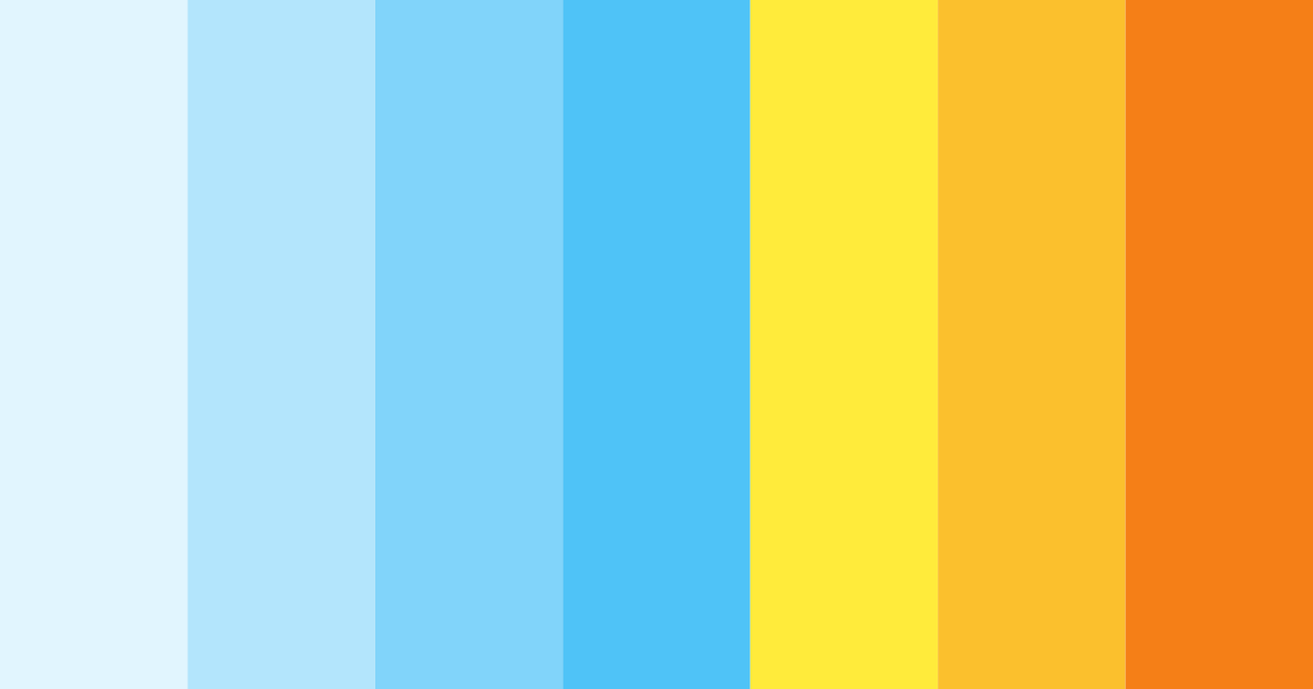 Download sunny skies and ocean tides color palette PNG image (landscape)