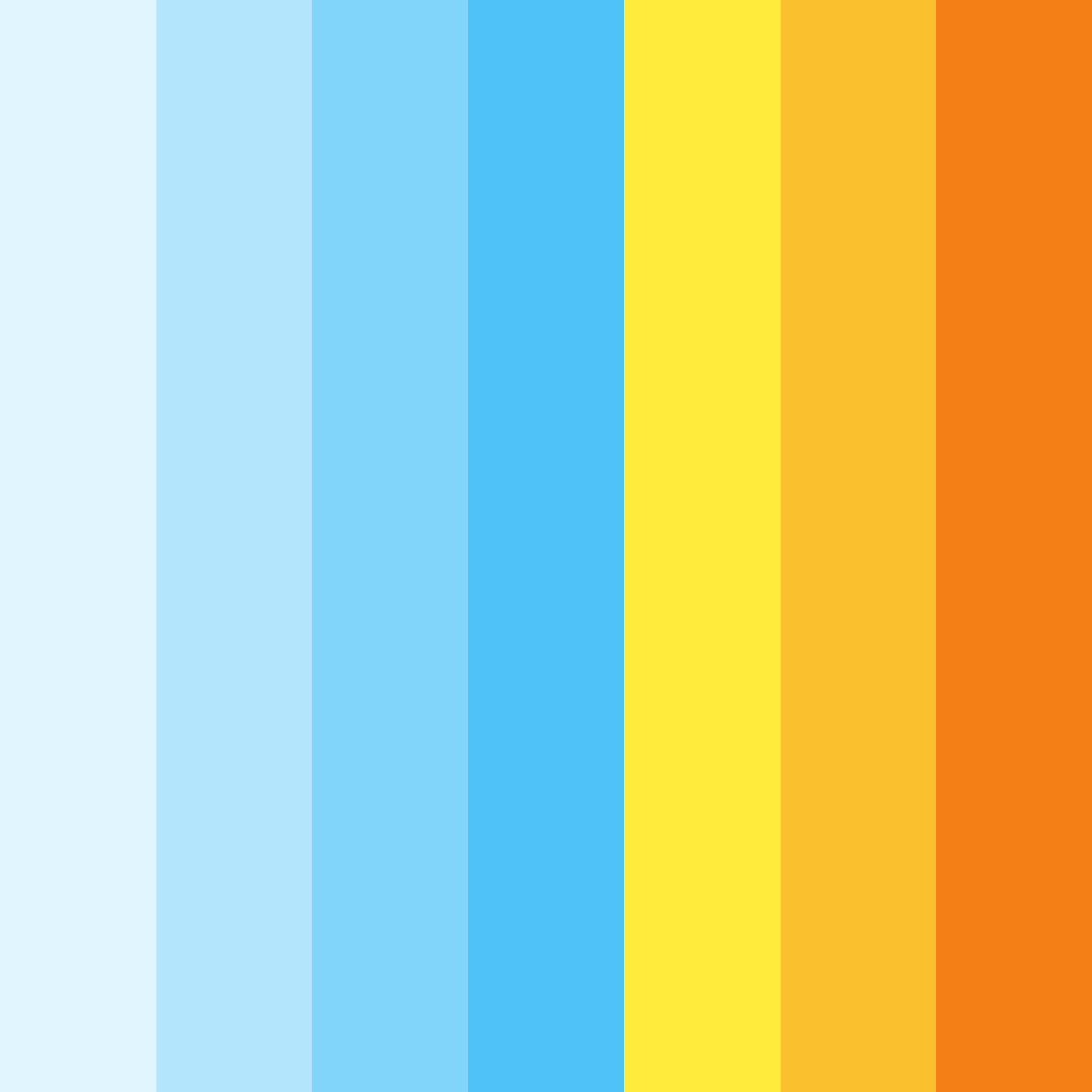 Download sunny skies and ocean tides color palette PNG image (square)