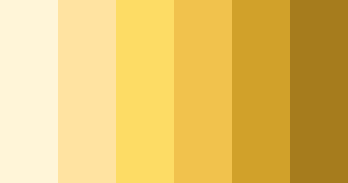 Download shades of yellow color palette PNG image (landscape)
