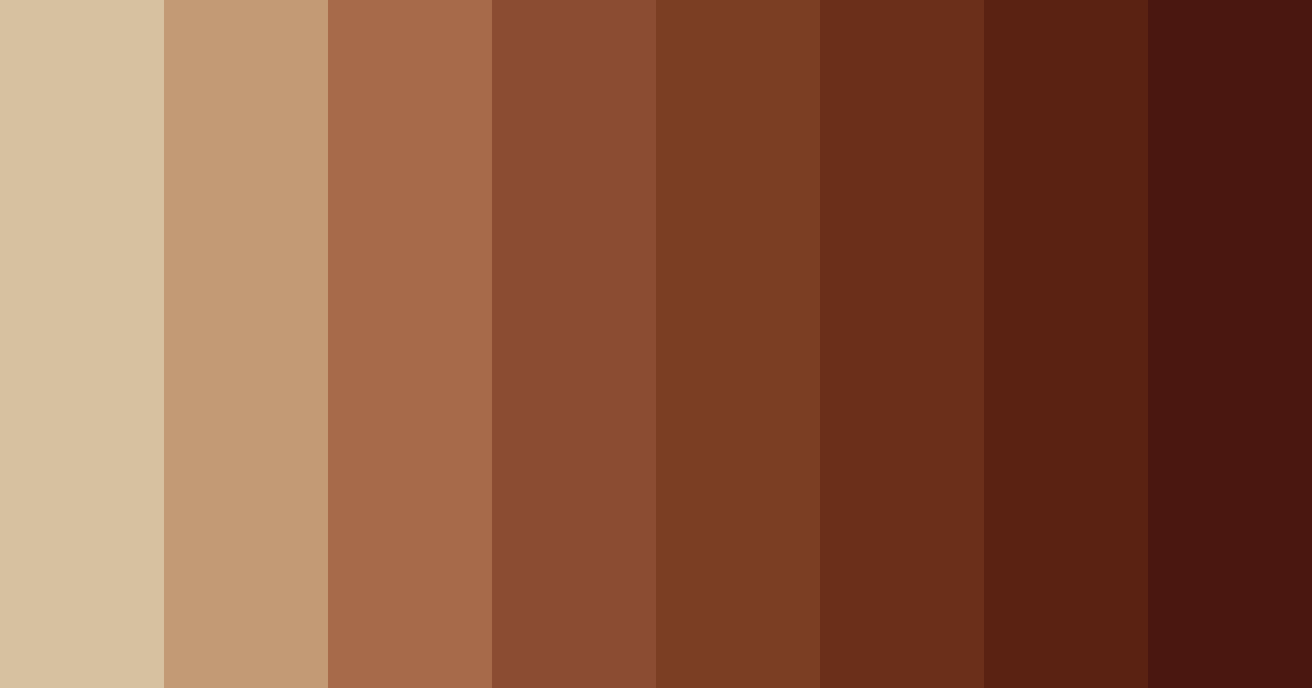 Download warm brown shades color palette PNG image (landscape)