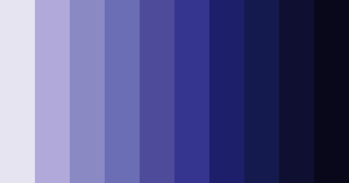 Download shades of indigo color palette PNG image (landscape)