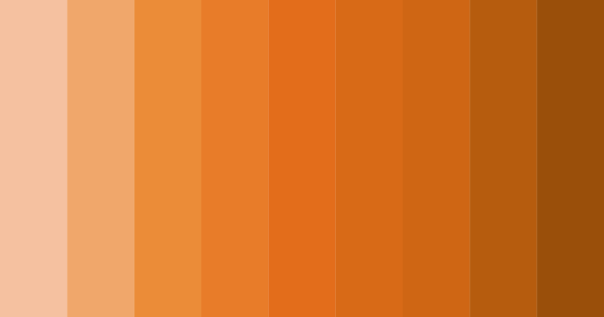 Download shades of orange color palette PNG image (landscape)