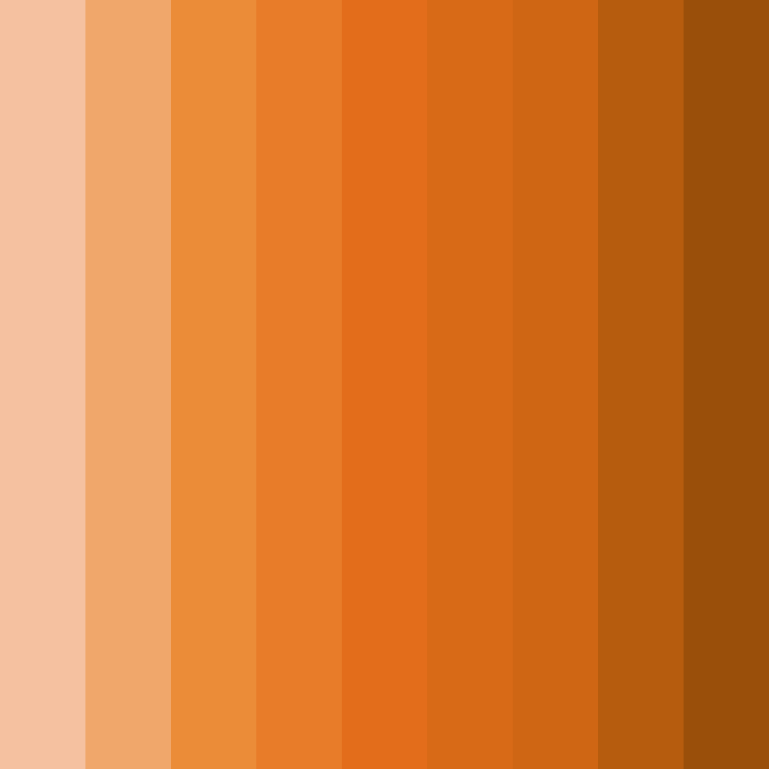 Download shades of orange color palette PNG image (square)
