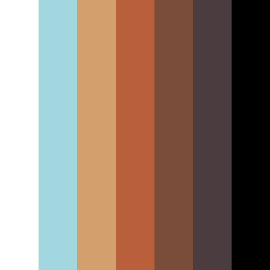 Download aqua and sienna serenity color palette PNG image (square)