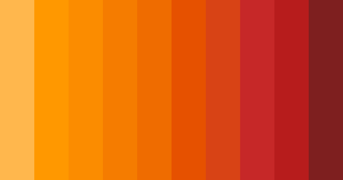 Download fiery sunset color palette PNG image (landscape)