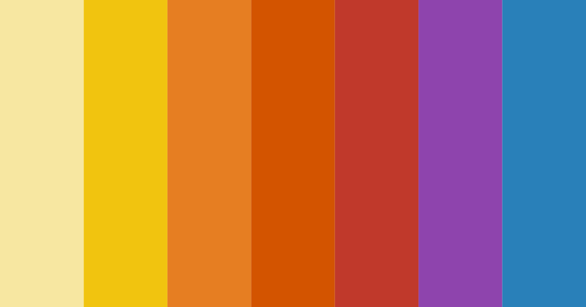 Download vibrant yellow orange red color palette PNG image (landscape)