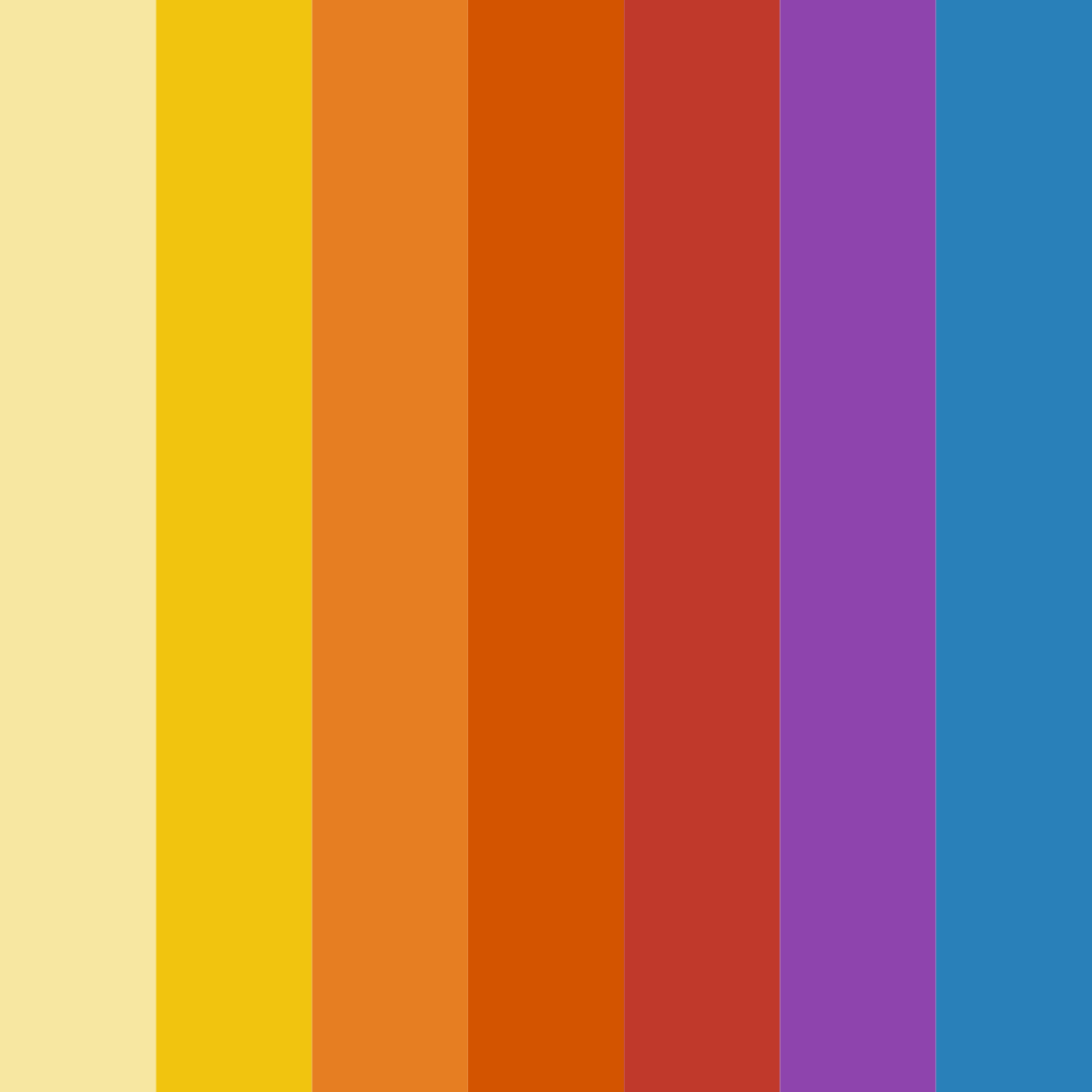 Download vibrant yellow orange red color palette PNG image (square)
