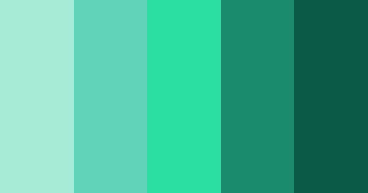 Download teal shades color palette PNG image (landscape)