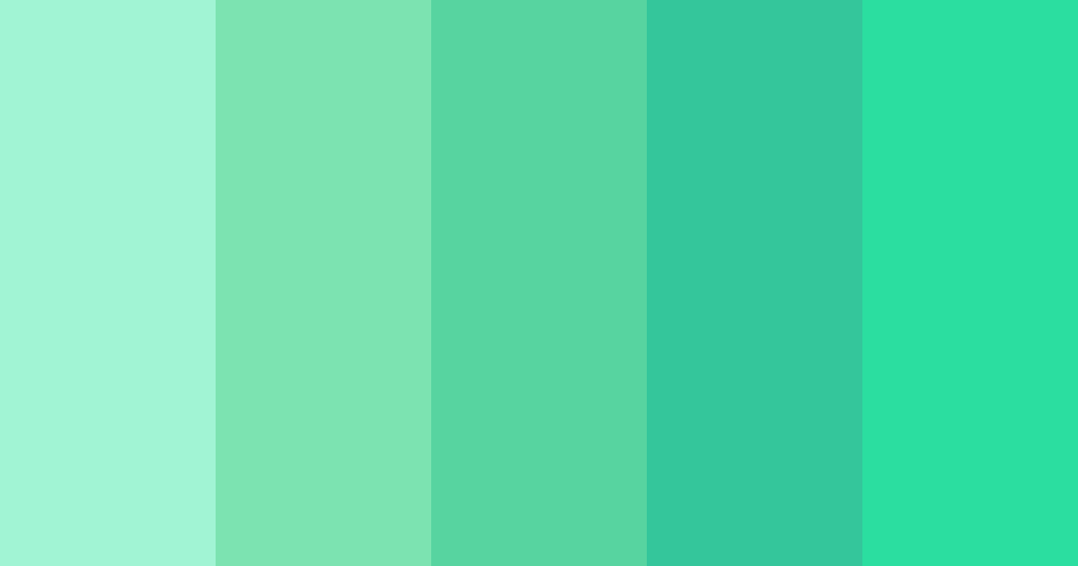 Download shades of teal color palette PNG image (landscape)