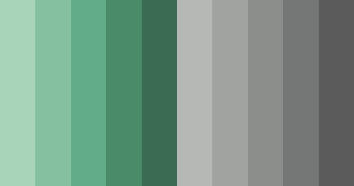 Download shades of green and grey color palette PNG image (landscape)