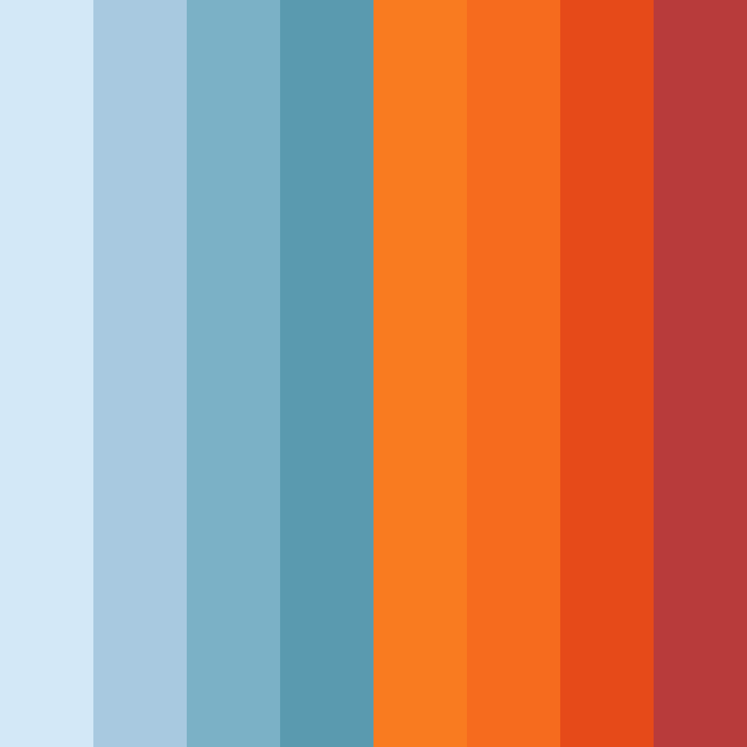 Download cool blue with hot accents color palette PNG image (square)