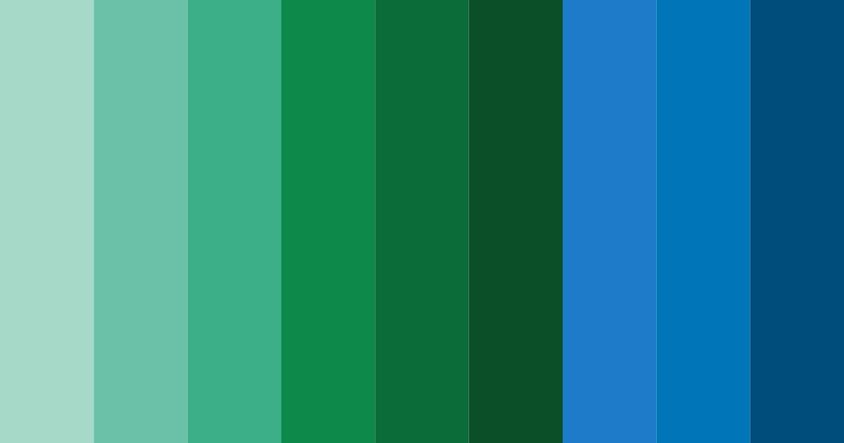 Download teal and blue harmony color palette PNG image (landscape)