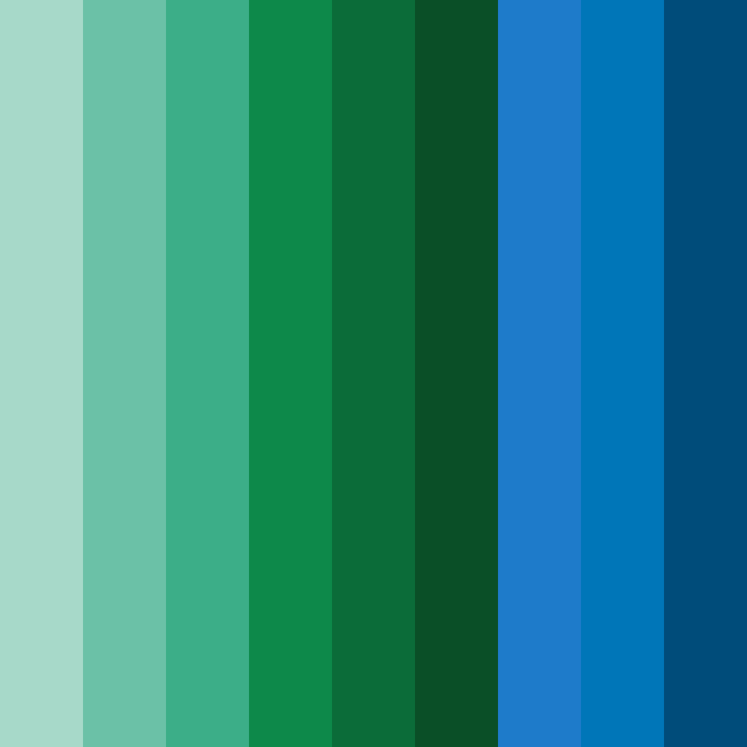 Download teal and blue harmony color palette PNG image (square)
