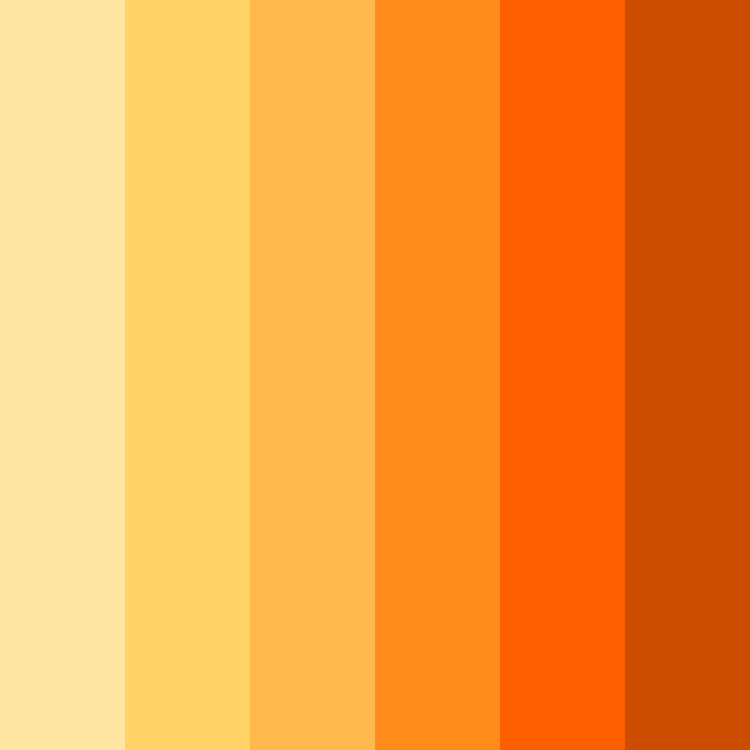 Download shades of orange color palette PNG image (square)