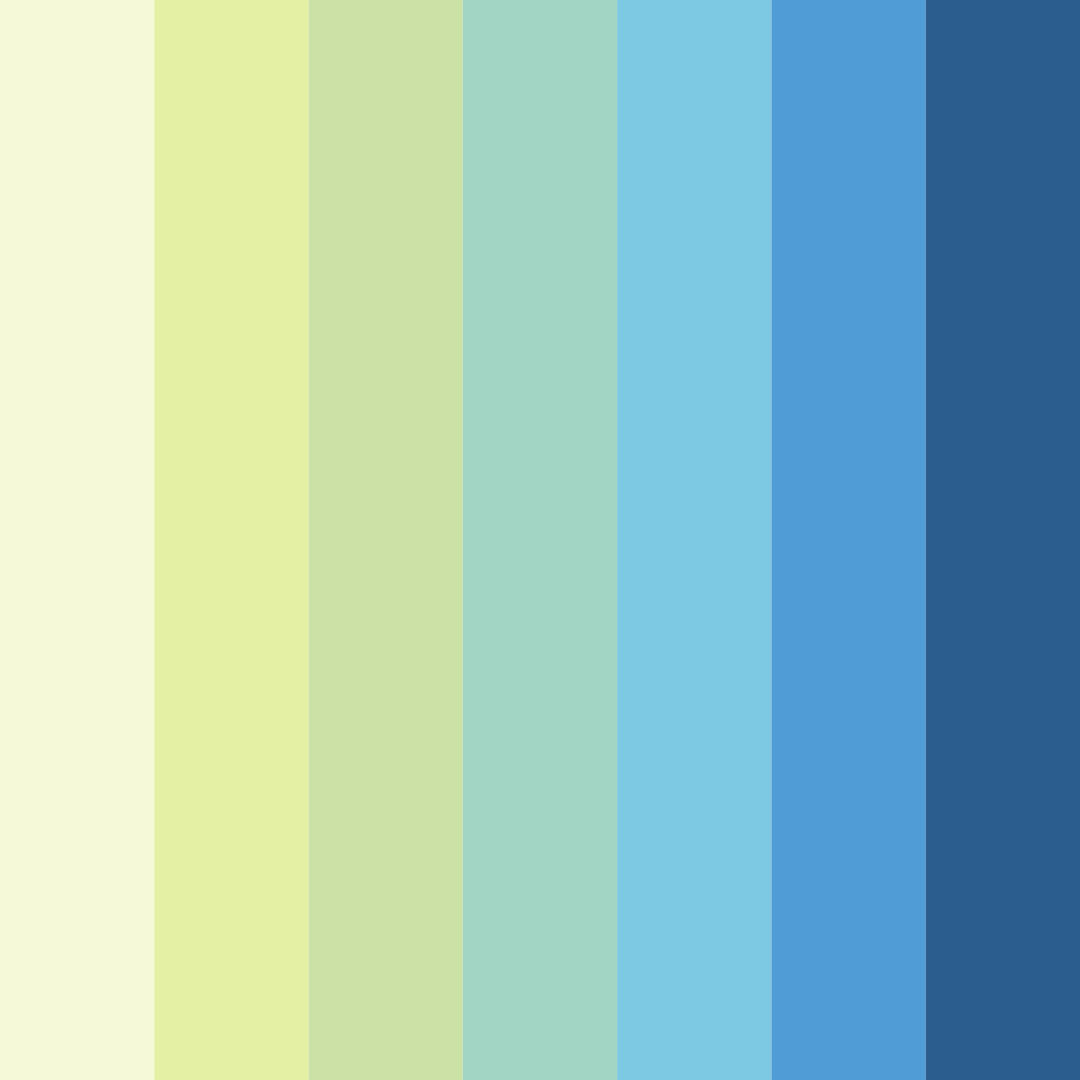 Download shades of green blue color palette PNG image (square)