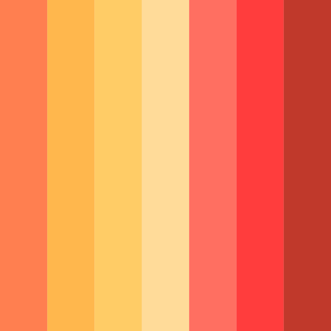 Download colorful coral color palette PNG image (square)