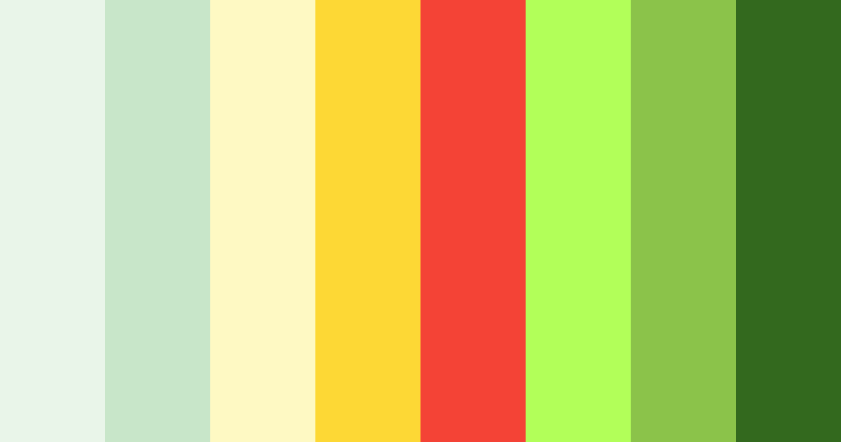Download vibrant red green yellow color palette PNG image (landscape)