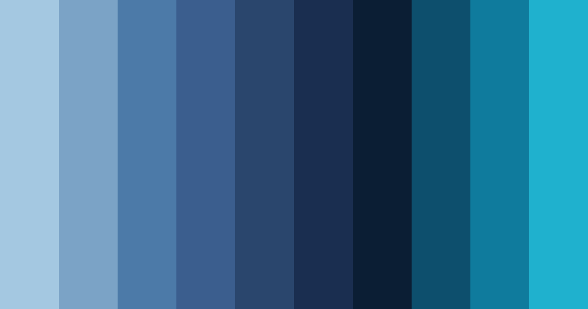 Download shades of blue color palette PNG image (landscape)