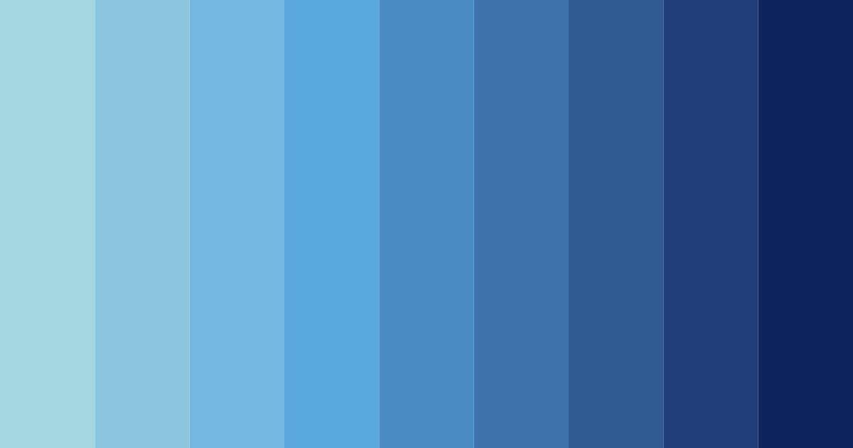 Download light blue shades color palette PNG image (landscape)