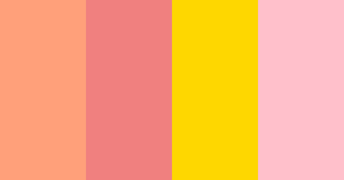 Download coral, salmon, gold, and pink color palette PNG image (landscape)