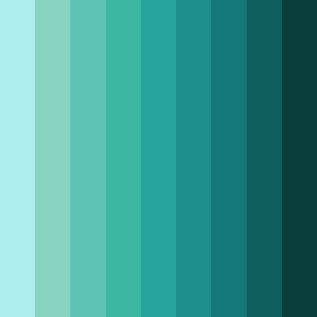 Download shades of blue green color palette PNG image (square)