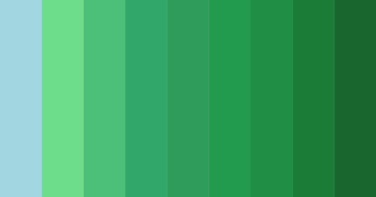 Download blue green shades color palette PNG image (landscape)