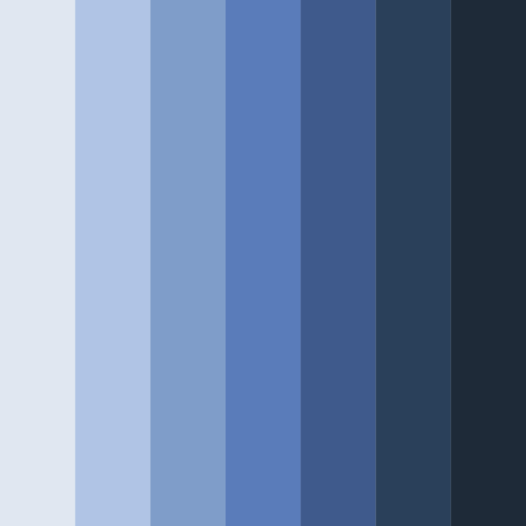 Download shades of blue night color palette PNG image (square)
