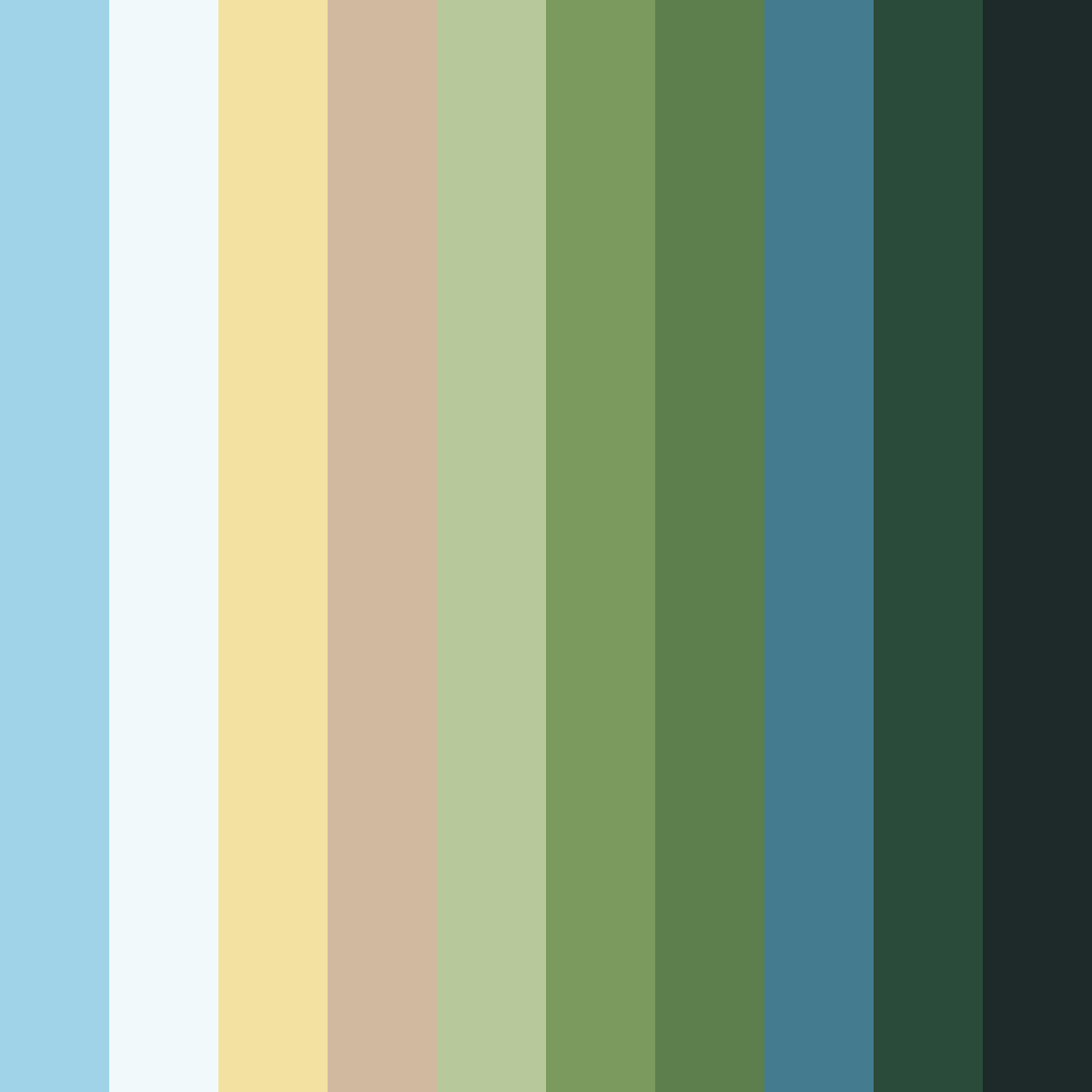 Download blue serenity color palette PNG image (square)