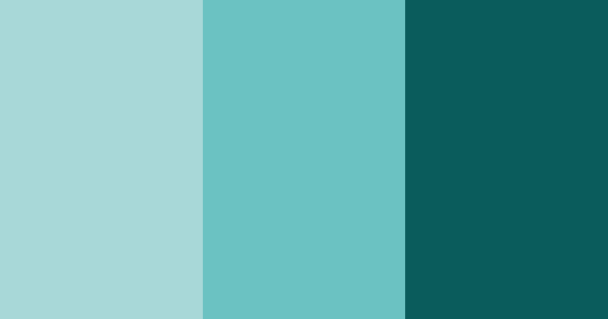 Download teal shades color palette PNG image (landscape)