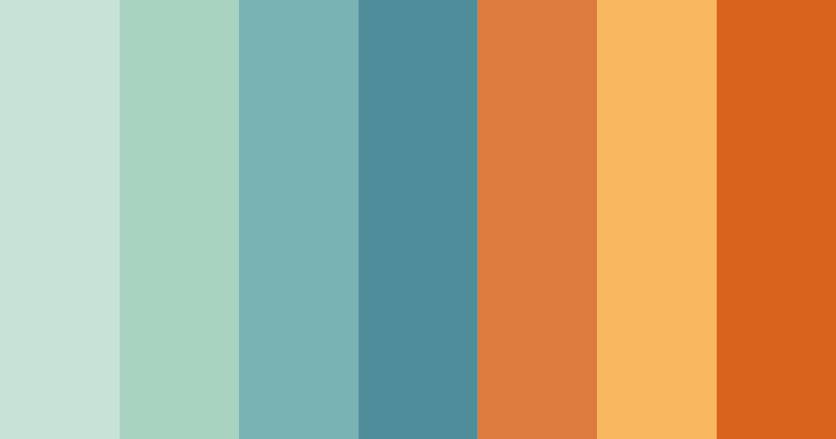 Download shades of green and orange color palette PNG image (landscape)