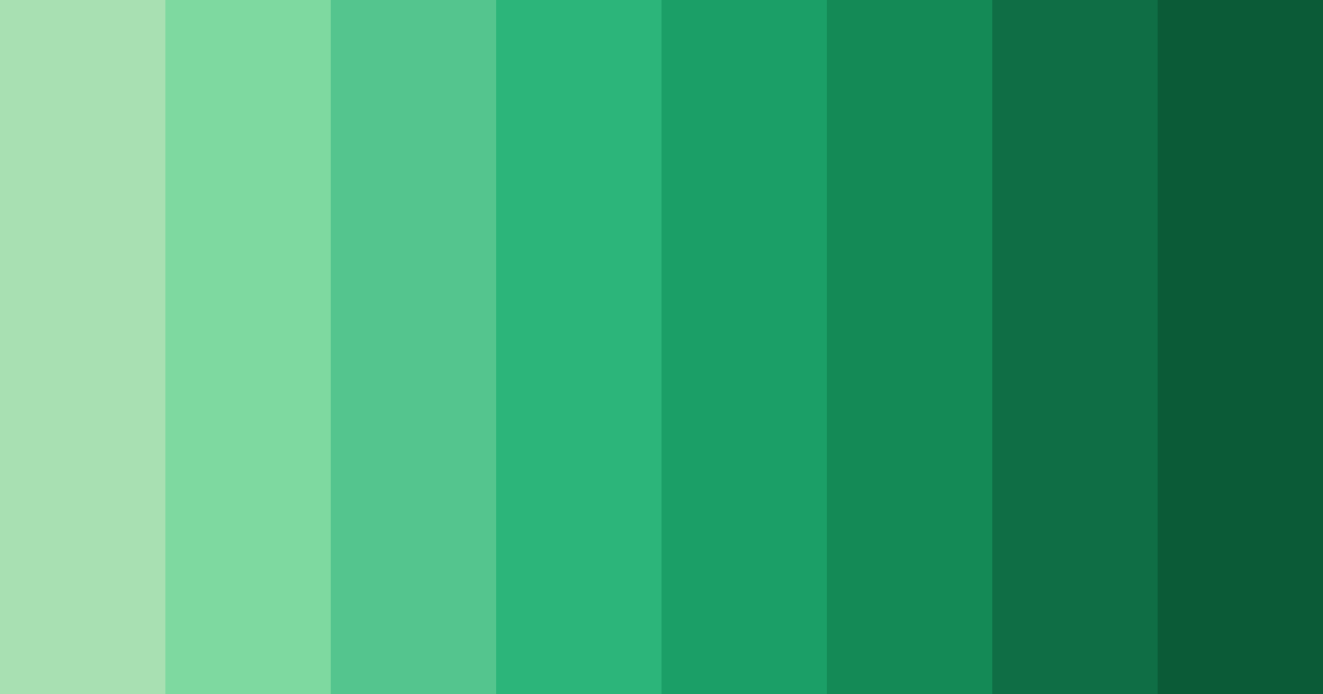 Download green shades color palette PNG image (landscape)