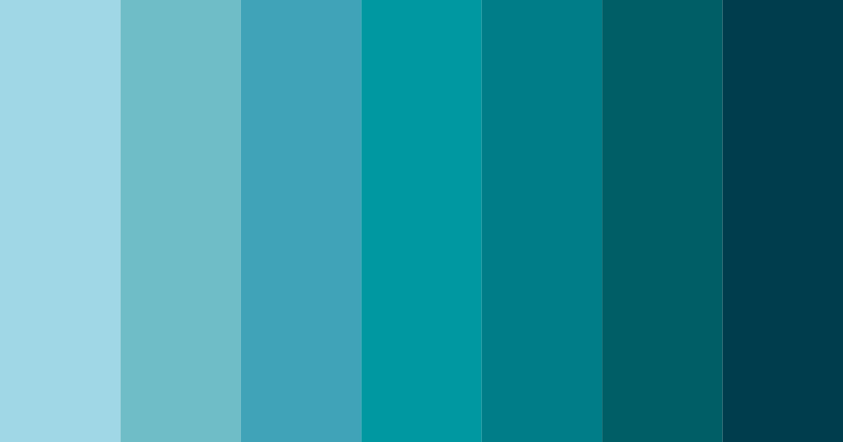 Download teal peacock color palette PNG image (landscape)
