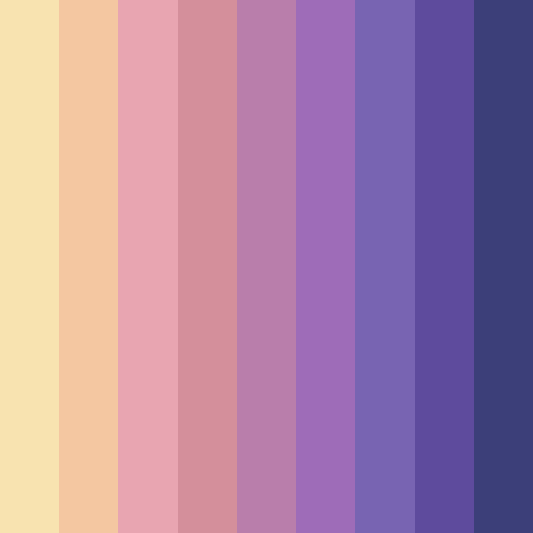 Download purple sunset color palette PNG image (square)