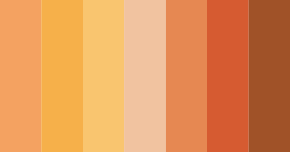 Download shades of orange color palette PNG image (landscape)