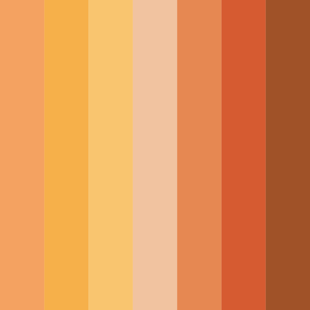 Download shades of orange color palette PNG image (square)