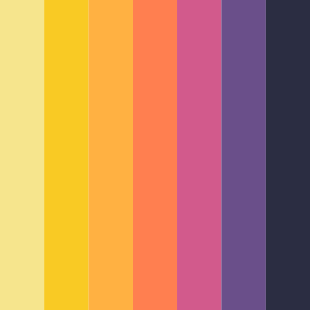 Download vibrant sunset color palette PNG image (square)