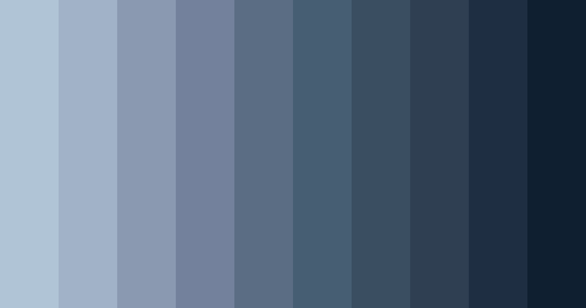 Download blue gray shades color palette PNG image (landscape)