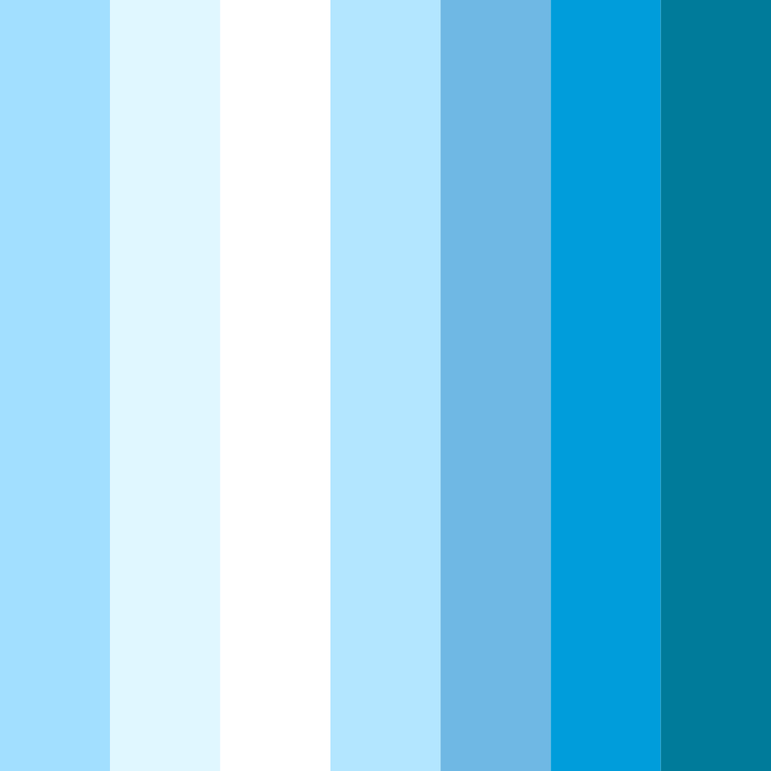 Download shades of blue color palette PNG image (square)
