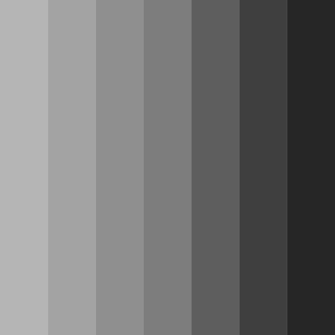 Download shades of grey color palette PNG image (square)