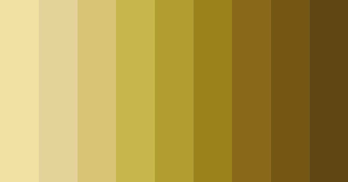 Download shades of yellow color palette PNG image (landscape)