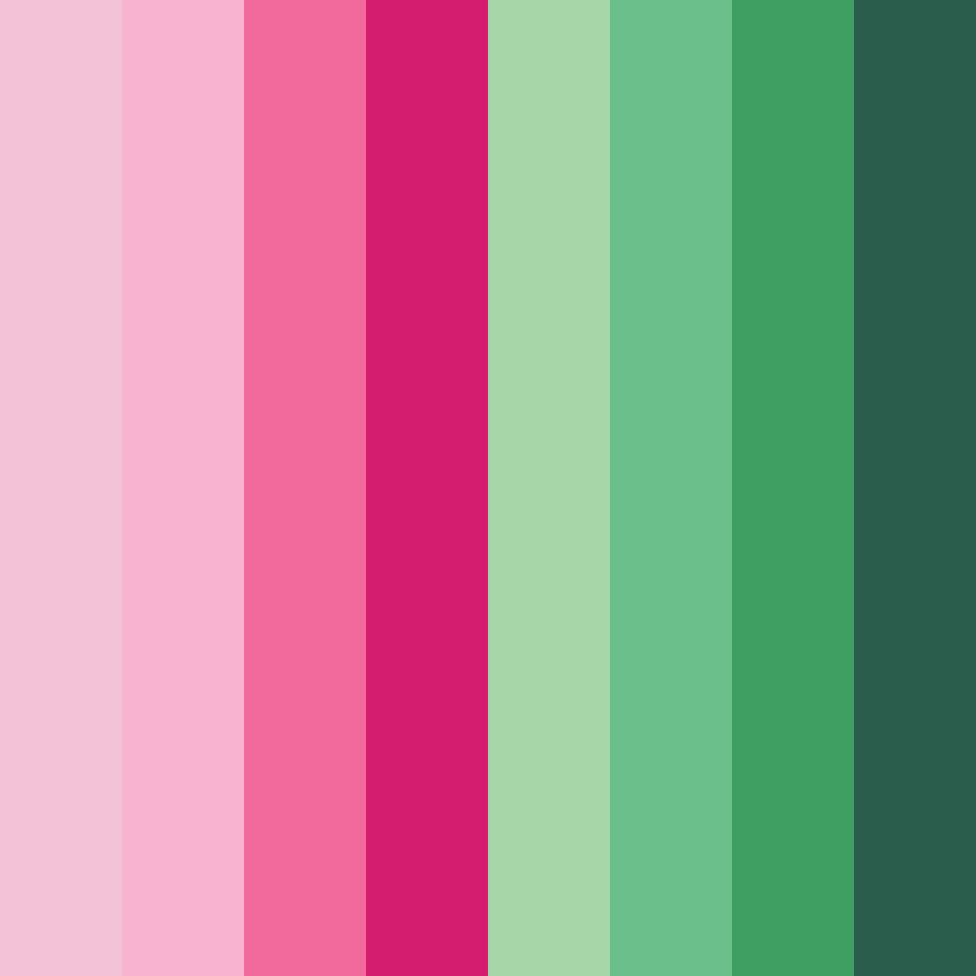 Download pink and green bliss color palette PNG image (square)