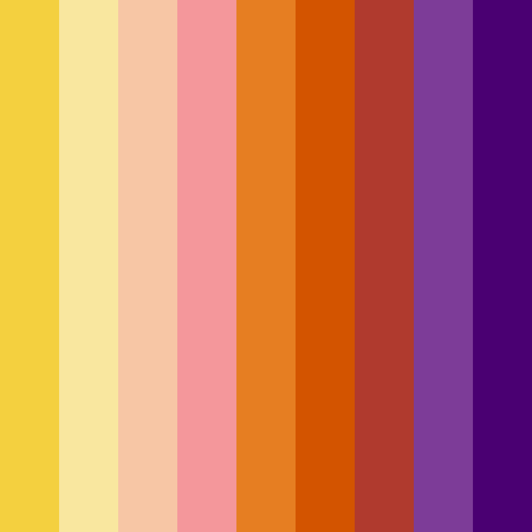 Download colorful warmth color palette PNG image (square)